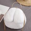 Women Cute Rabbit Ears Faux Fur Crossbody Chain Shoulder Bag Pouch Purse Handbag