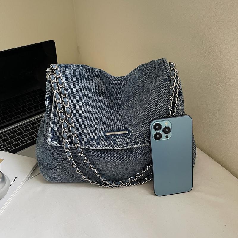 Denim Bag Chains Crossbody Bag Women's Shoulder Bag