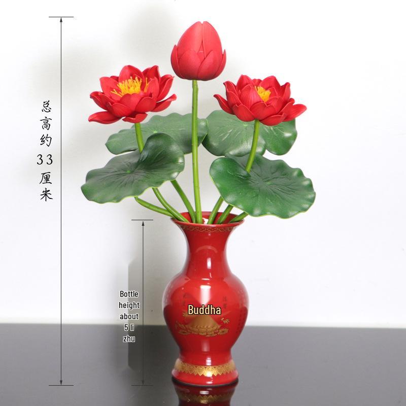 Petites Fleurs Artificielles Décoration Lotus Lys pour Maison & Offrandes à Bouddha