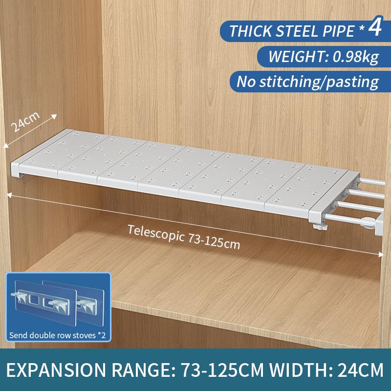 Retractable Wardrobe Shelf Divider and Organizer