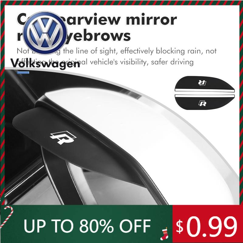 2026 Hot For VOLKSWAGEN VW 2pcs Car Rearview Mirror Rain Eyebrow Stickers Cover Protector For Volkswagen VW Golf Polo 4 5 6 Pass