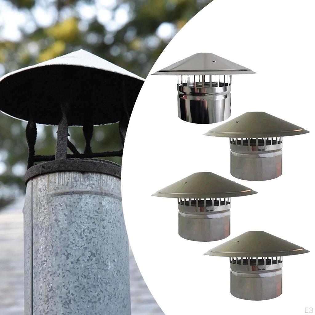 Chimney Cap Roof Vent Weatherproof Snow Dust Protection Rainproof Cover Flue Rain