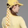 DOYOUKNOWMC ALL SEASON Scarf Ribbon Decoration Soft Type Light Yellow Ball Cap