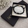 Tourmaline Obsidian Black Lucky Stone Bracelet On a String, Adjustable