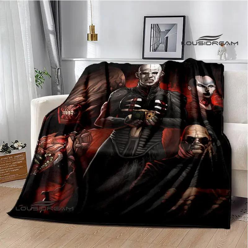 Coperta con stampa horror hellraiser coperta da picnic coperta sottile in flanella morbida e confortevole coperta da viaggio per la casa regalo di compleanno