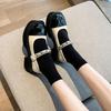 Woman Pumps Square Toe Mary Jane Shoes for Women High Heels with Discount Non Slip Elegant Dress Quality Chic Point on Spring 39