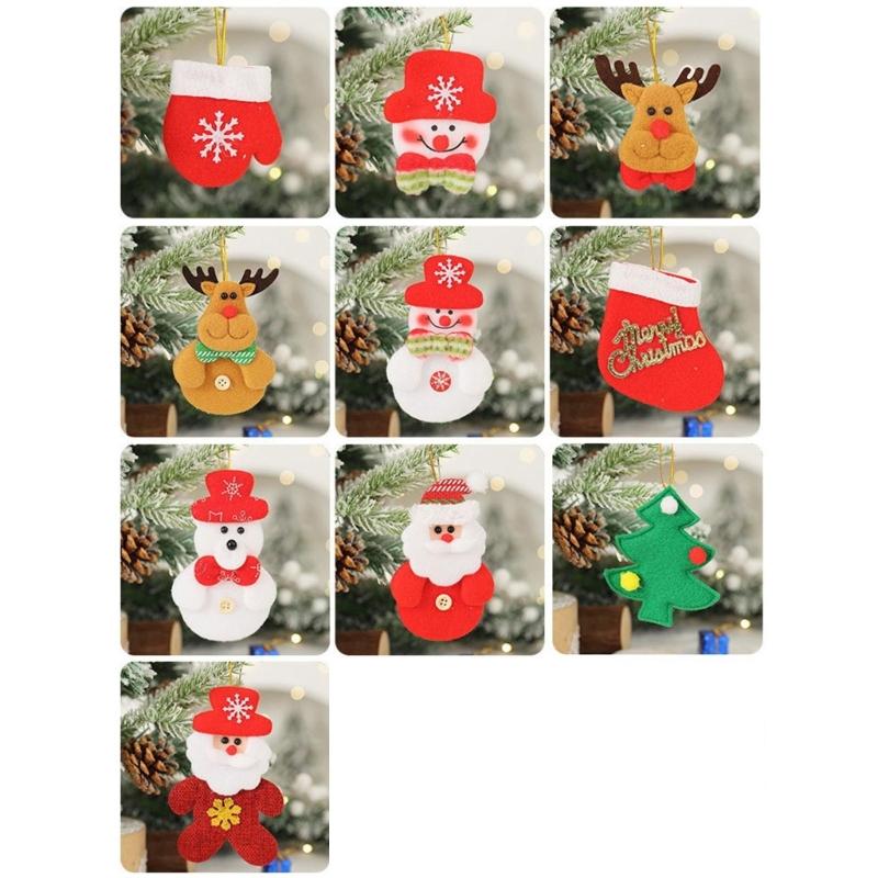 30 Pcs Plush Doll Socks Christmas Tree Pendants Christmas Tree Decorations Ornaments Set Lovely Santa Hanging Ornaments
