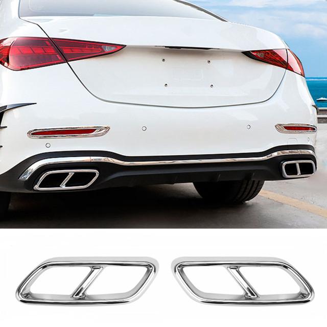 Car Tail Throat Exhaust Pipe Muffler Tip Cover Trim Sticker For Mercedes Benz C Class W206 2022+Auto Exterior