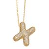 Alphabet 26 Letters Necklace Gold Color Women Sweater Chain Simple A-Z Letter Clavicle Chain  Daily