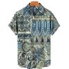 Fashion Short Sleeve Hawaiian Men's Shirts Summer Casual Tops Beach Party Vacation Shirts Outdoor Men's and Women's Shirt