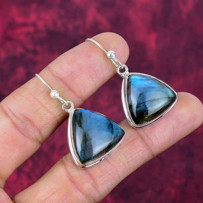 Orecchini in Argento Sterling Massiccio 925 Labradorite, Gioielli Orecchini con Pietre Preziose Fatti a Mano, Regali Per Moglie Orecchini Nuovissimi