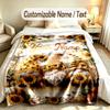 Gnome Theme Custom Blanket Personalized Name & Text Customized Soft Warm Throw Blanket Home Decor