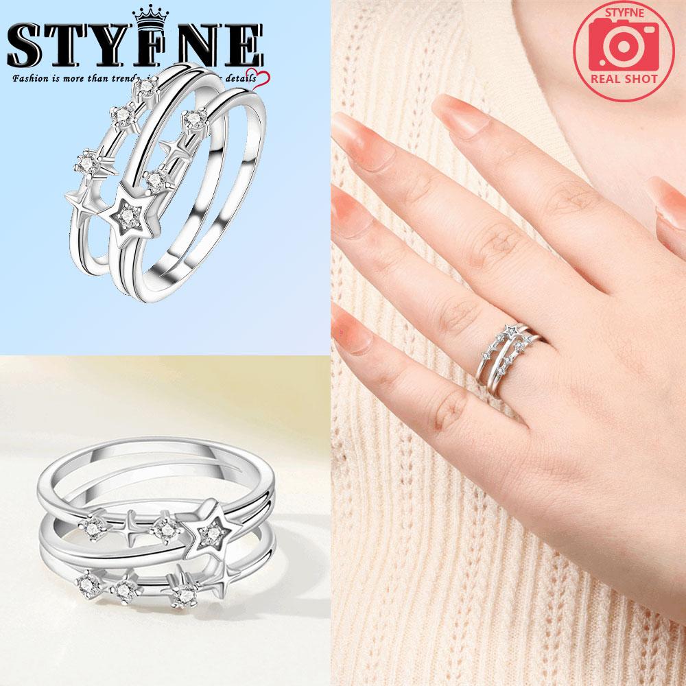 

Copper Metal Authentic Original Shining Stars, Moon and Sun Ring Women s Anniversary Perfect Gift Engagement Rings Designed For Women Mens High 6