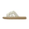 Augustine flat-bottomed cool slippers summer new French one-word with soft-soled white beach shoes