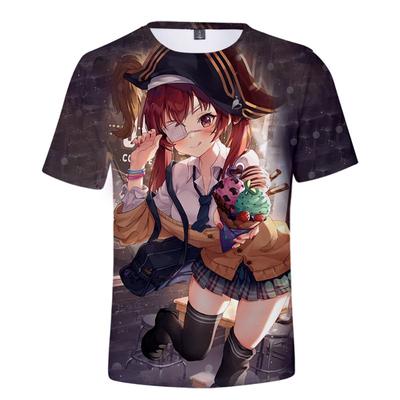 BSLNXNMA HOLOLIVE VTuber Houshou Marine 3D Printed Spring Summer Preppy Men/Women Street Clothes T-shirt Streetwear Kawaii Style