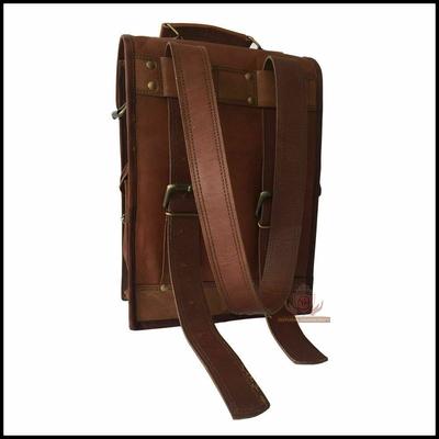 Real Goat Leather Men's Laptop Shoulder Bag Messenger Briefcase Backpack