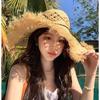 Lafite Large Brim Straw Hat Seaside Beach Hat Summer Hollow Straw Hat Sun Protection Shade Sun Hat Women