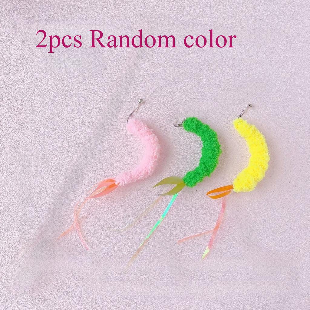 2pcs/3pcs Plush Shrimp Pet Cat Toy Replacement Accessories Funny Teaser Stick Wand Toy