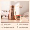 Pure Copper Water Bottle with Glass Lid, Hammered Shine, 950 ml