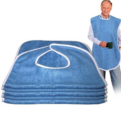 5 Stück Erwachsene Esskleidung Schutzlätzchen für Ältere, Senioren, Mahlzeitentuchschutz, Wiederverwendbare & Waschbare Schürzen