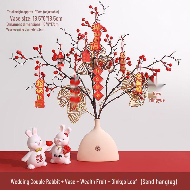 Creative Rabbit Figurine: Festive Newlywed Gift & Decoration for Couples