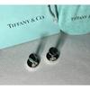Used Rare Tiffany T&CO 1837 Logo Letter Oval Cufflinks Cufflinks Button Mirror Sterling Silver SV925 Included Men's