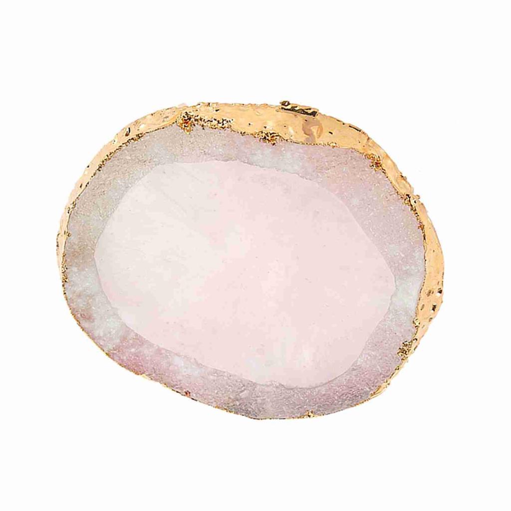 Resin Nail Art Palette Paint Drawing Color Dish Golden Edge Manicure Nail DIY Tool Pink