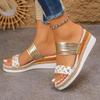 Fashion Fashionable New Round-head Sexy Lightweight Wedge Slippers for Summer Light Mouth Comfortable Outside Women's Beach Slippers