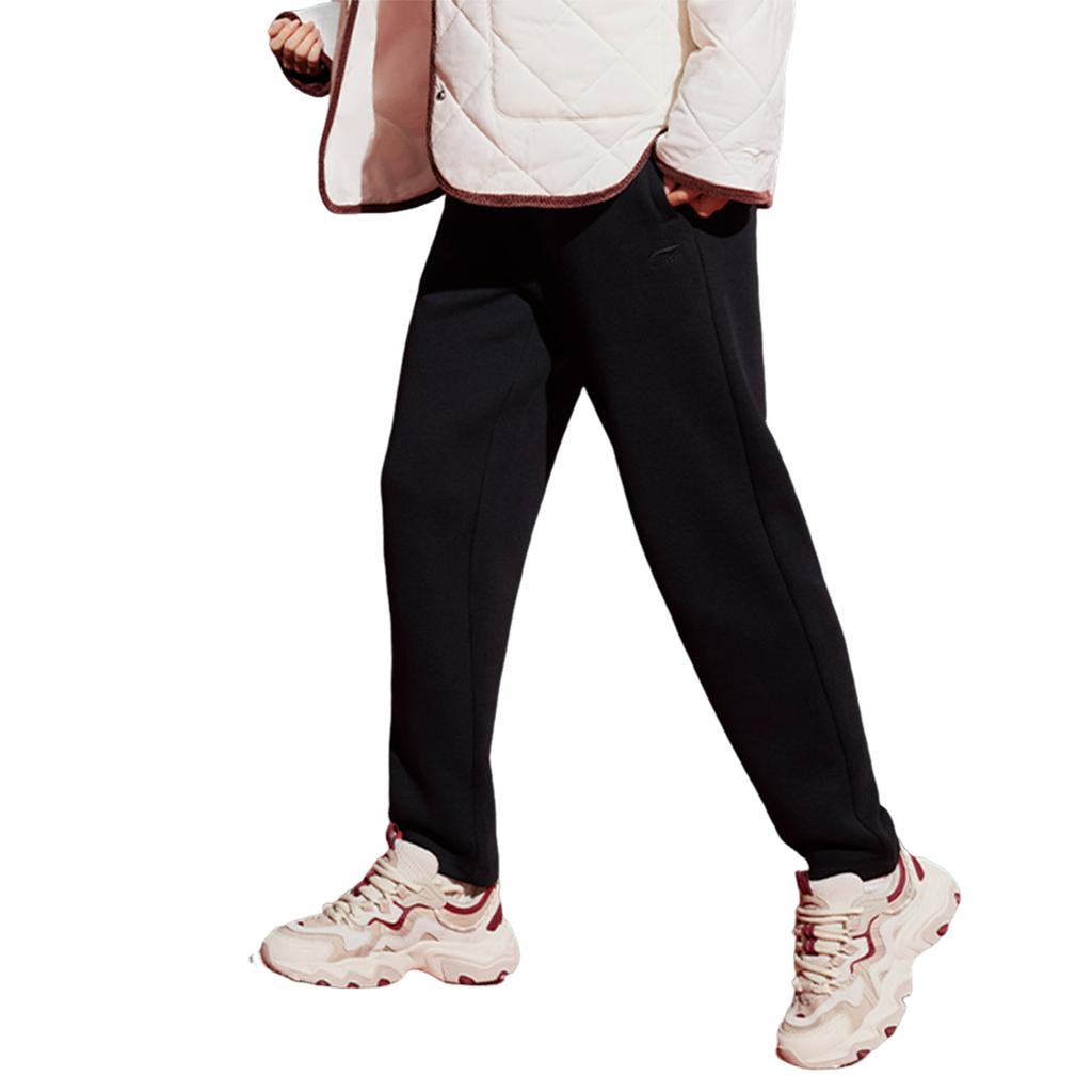 Li Ning Daily Prosperity Series CNY Birth Year Casual Versatile Mid-Waist Knitted Sports Pants Women Pants Black AKLV104-1