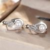 White Zircon Simulated Pearl Cute Angel Wings Hoop Earrings For Women Vintage Gold Silver Color Ear Buckle Wedding Jewelry Gifts