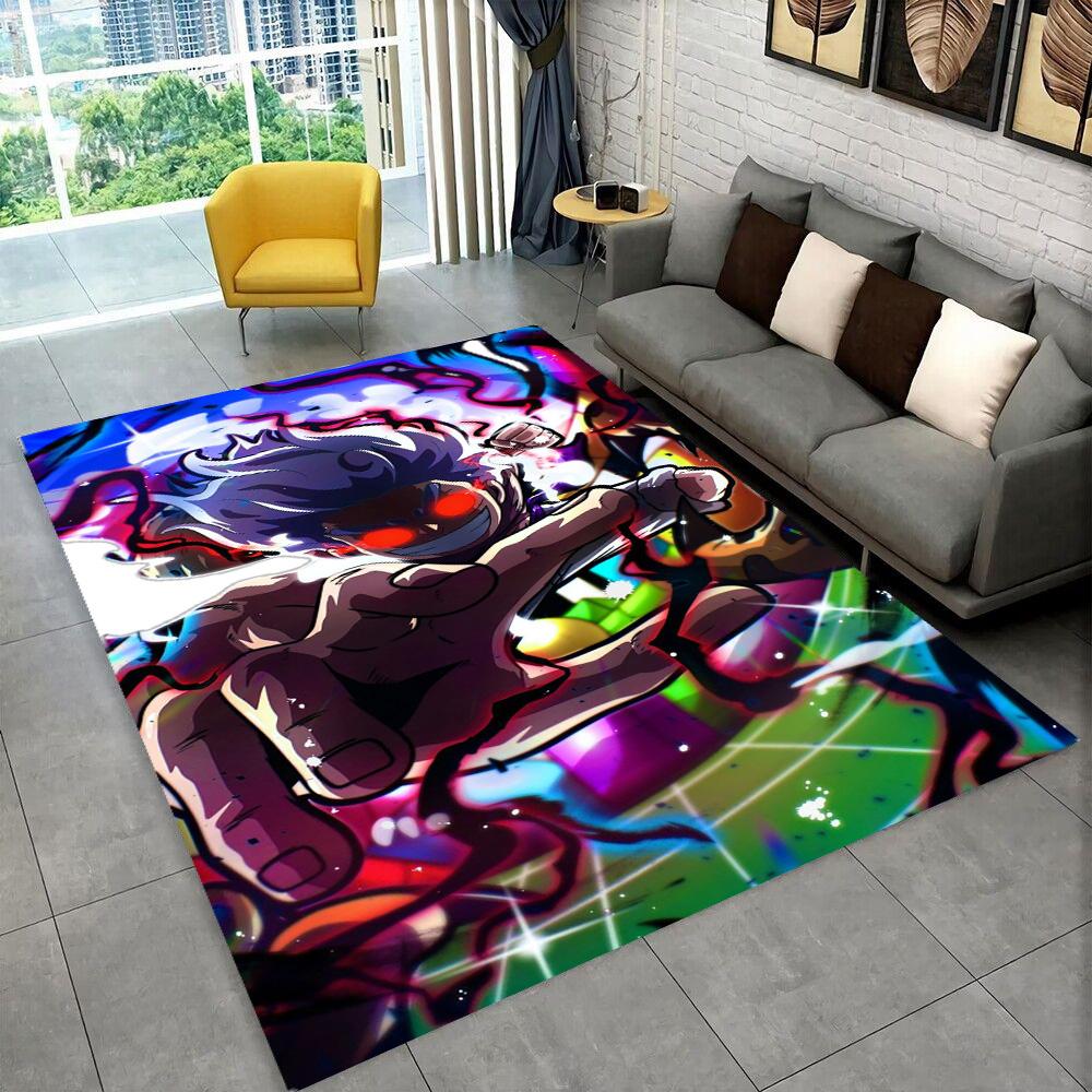 3D One Piece Cartoon Anime Teppich für Spielzimmer, Schlafzimmer, Wohnzimmer, Sofa, Heimdekoration, rutschfeste Bodenmatte für den Spielebereich von Kindern