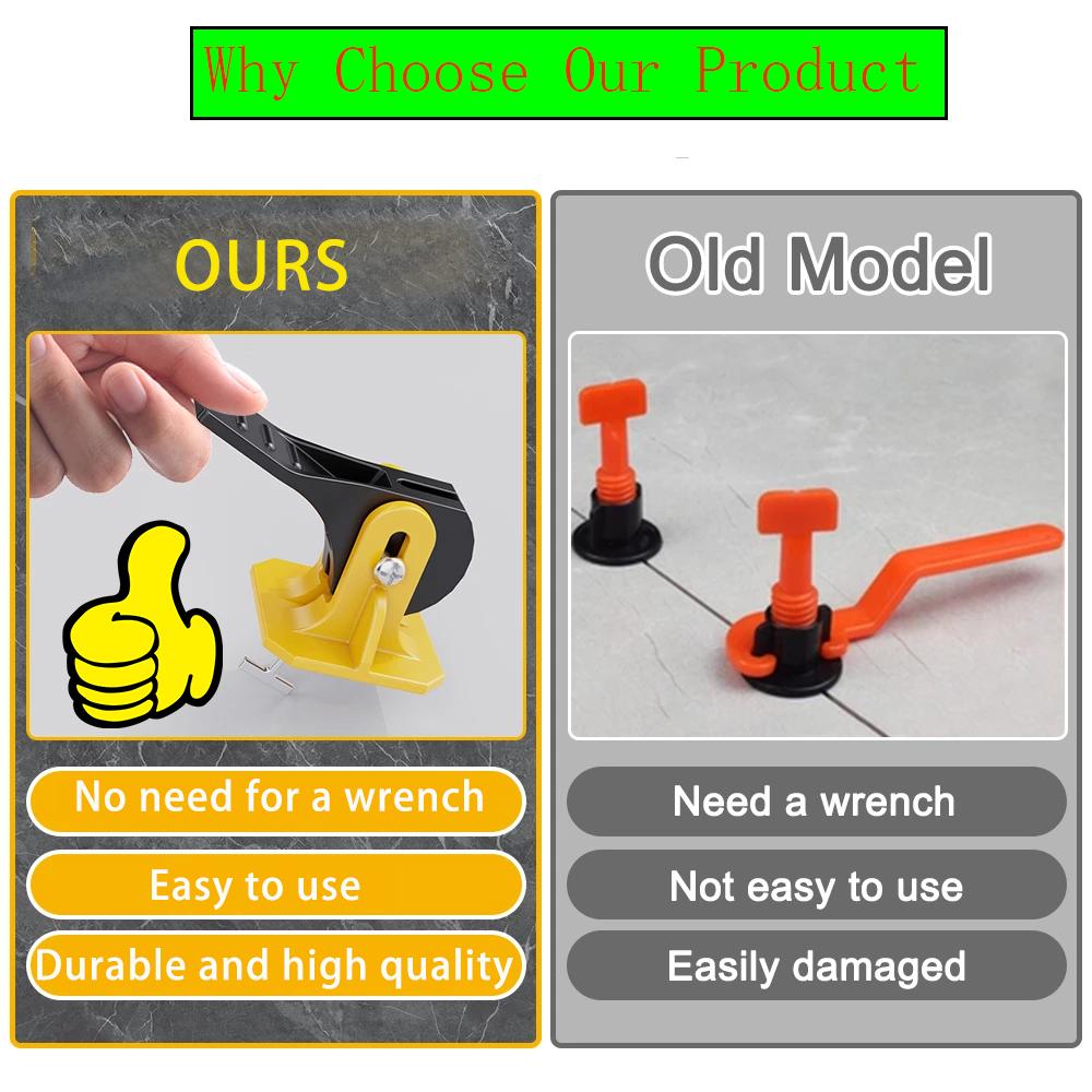 5-50 Pcs Floor Tile Leveling System Clips Construction Tool Set Wall Porcelain Ceramic Levelers Spacers Tile Leveler Adjuster