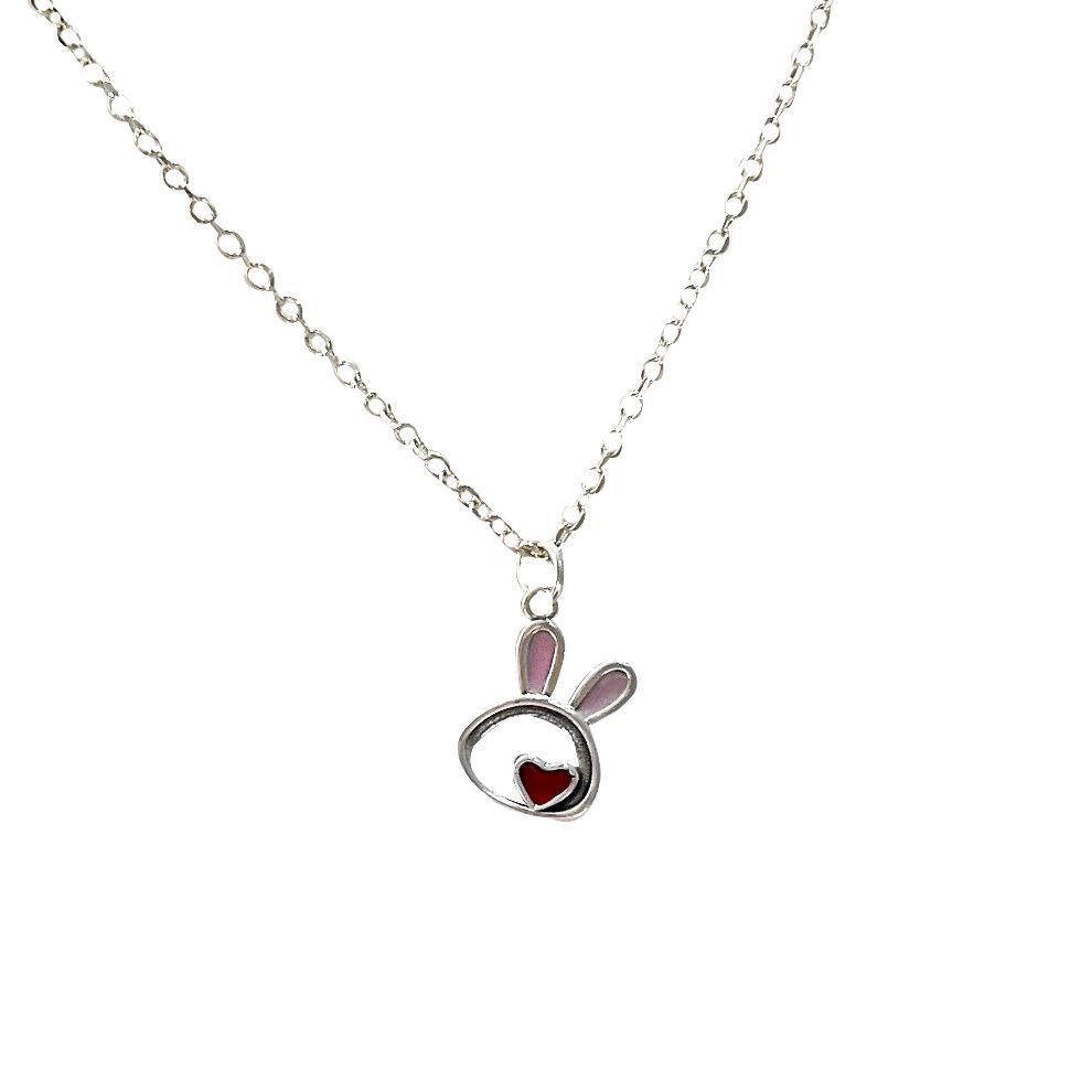 Yinruitai S925 Sterling Silver Rabbit Hoodie Necklace - Women's Luxury Design Clavicle Chain