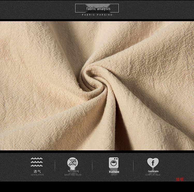 Men's Cotton-Linen Chinese Style Suit: Long-Sleeved, Loose Fit for Middle-Aged and Elderly - Perfect for Spring and Autumn.