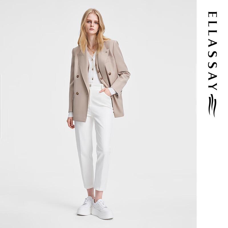 ELLASSAY Women's High-Waist Straight Leg Ankle-Length Casual Pants