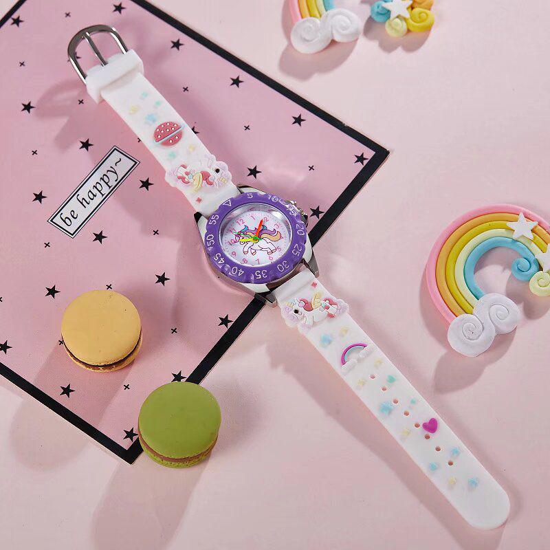 Unicorn Cartoon Children's Quartz Waterproof Watch for Primary School Boys and Girls