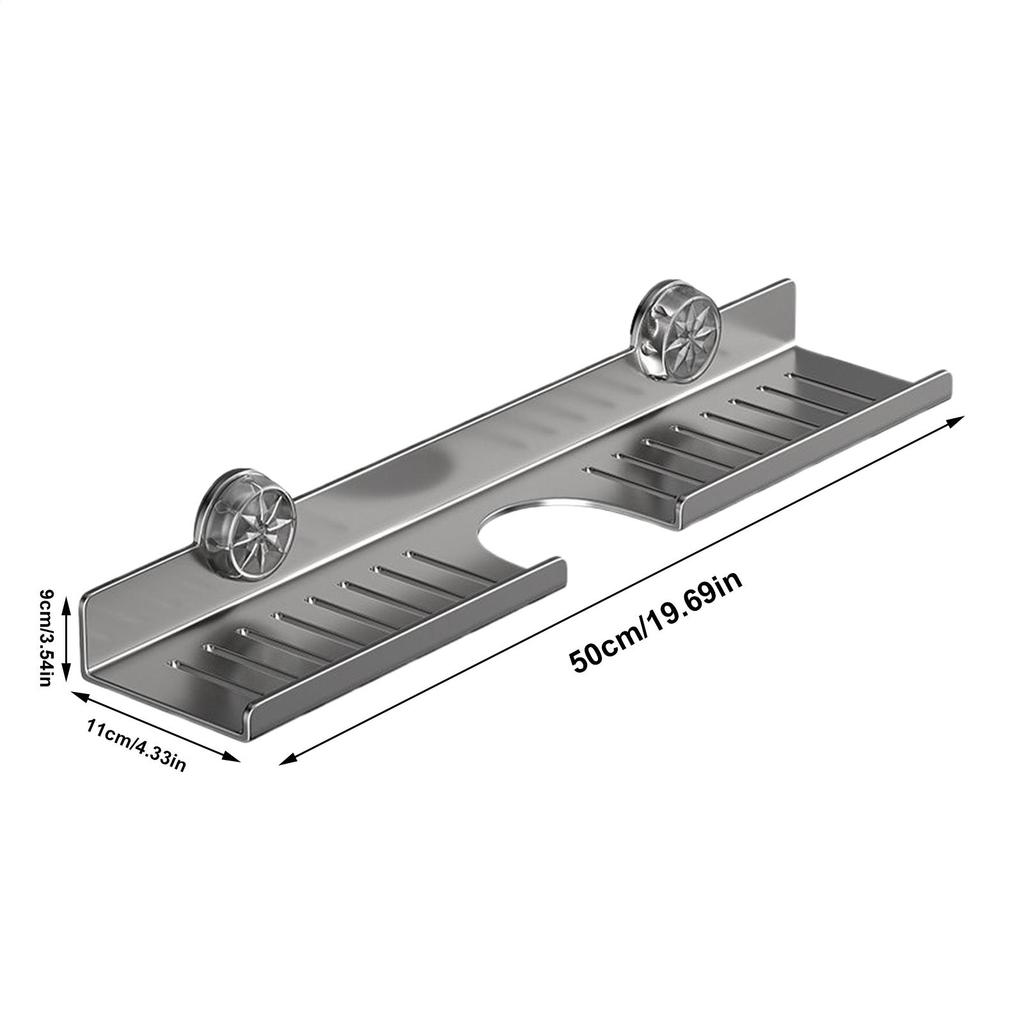 1pc Bathroom Sink Storage Rack Suction Cup Faucet Draining Rack Punch Free Wall-mounted Toiletries Shelf Bathroom Organizer