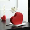 Ceramic Heart-shaped Vase Love Flower Vase Flower Arrangement Accessories Ceramic Handicrafts Red Heart Shape Home Decoration