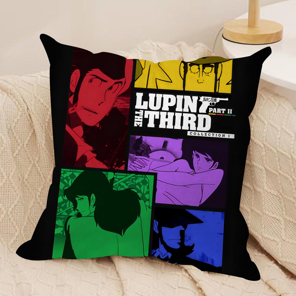 AArsene Lupin The Third Cushion Cover Silky Short Plush Invisible Zipper Dustproof Sofa Pillow Case for Home Decor