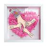 Personalized Mommy Holding Hands Shadow Box with Ring And Manicure Custom Names Floral Heart