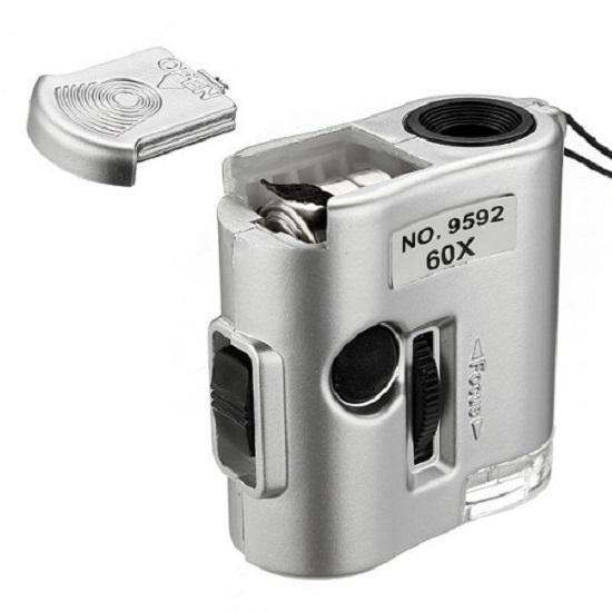 Microscope Loupe de Poche Portatif Mini de Qualité Supérieure Loupe de Bijoutier Avec Lumière LED