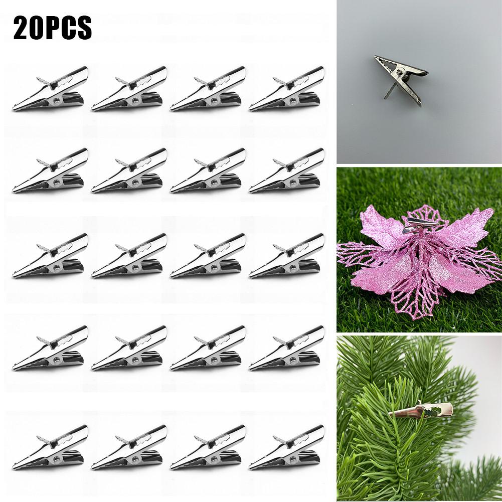 Xmas Tool Clips 20Pcs Alloy Christmas Decorative Flower Clip