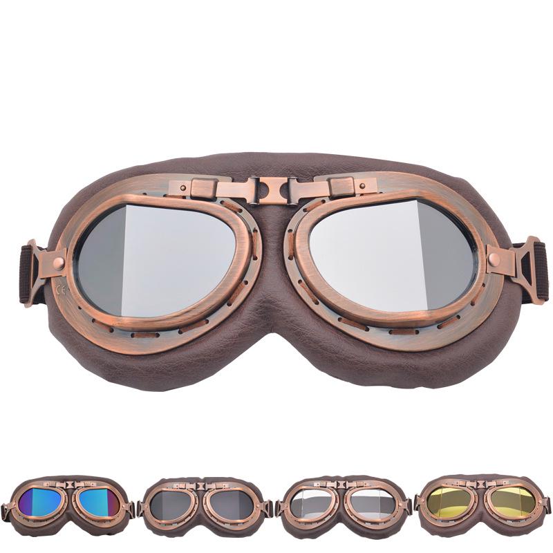 Harley Retro Motorcycle Goggles - Windproof Outdoor Riding Glasses with Helmet Compatibility