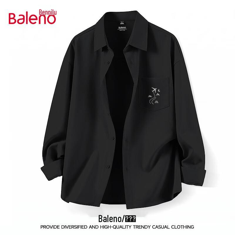 Baleno Men's Loose Fit Collared Long Sleeve Shirt