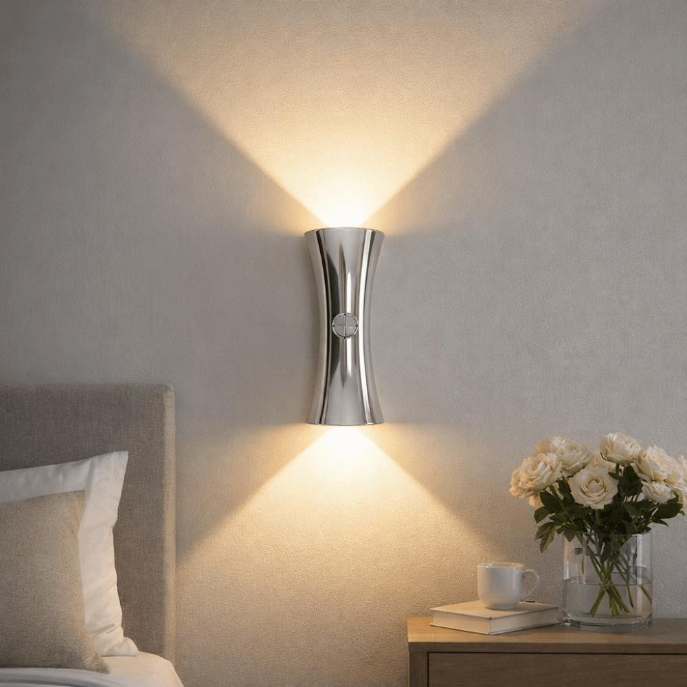 Creative LED Hourglass Wall Lamp Dimmable Wireless Motion Sensor Night Light Adjustable Brightness Up Down Light