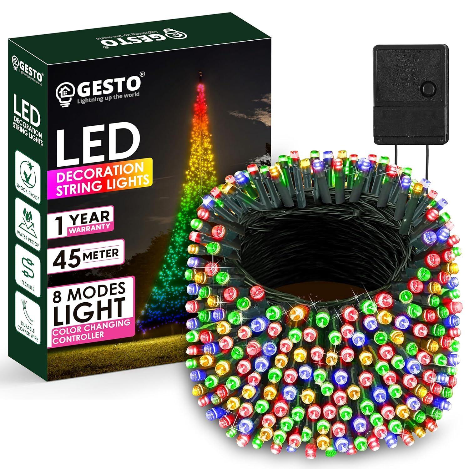 

Multicolor Led Serial String Lights – 8 Modes Changing Controller, Waterproof Fairy Lights for Home, Christmas, Deepawali & Diwali Decoration Lights (45 Meter | Pack of 1)