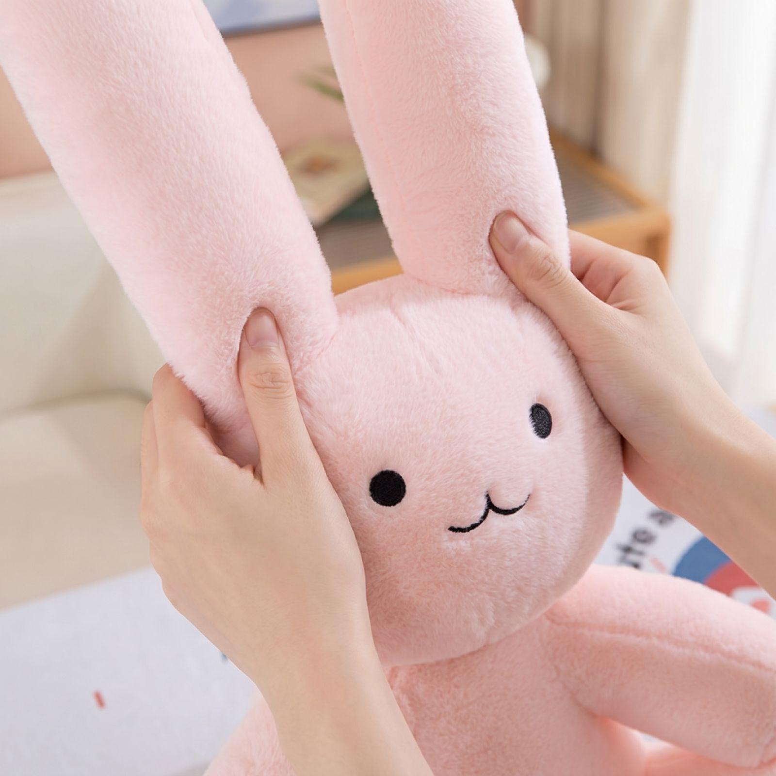 

Soft Plush Bunny Stuffed Animal Toy Large Size Sitting Design with Embroidered Face Suitable for Kids Toddlers and Collectors One Size
