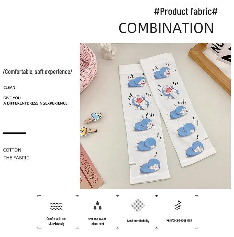 Kids' Ice Silk Sun Protection Arm Sleeves: Cute Cartoon Design for Boys and Girls