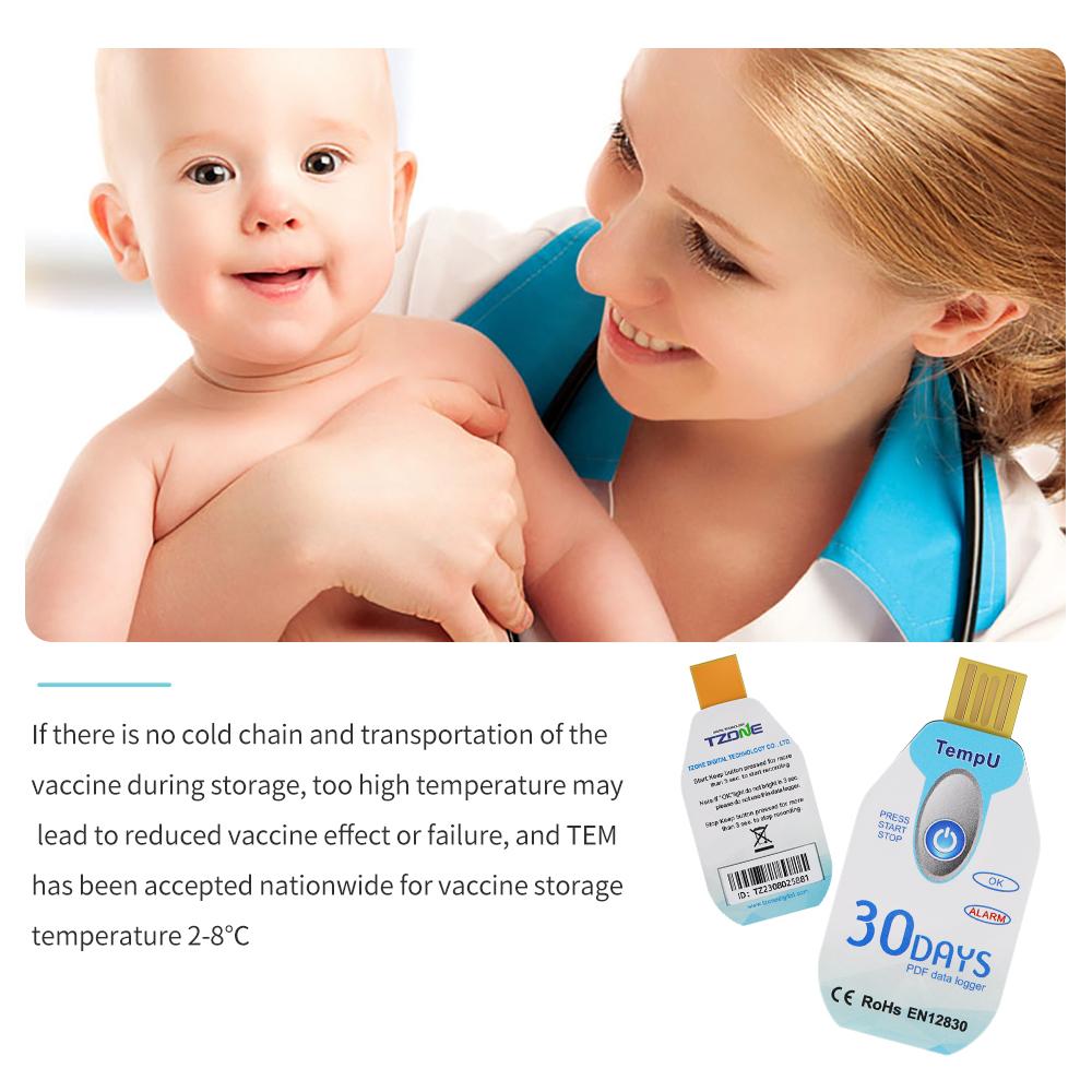 USB Temperature Data Logger Temperature Humidity Data Recorder Single Use USB Port 10000 Points PDF File Report 30/60/90 Days