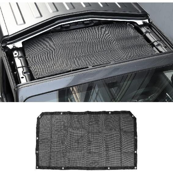 Sunshade Mesh Shade Top Front Cover Provides Roof UV Sun Protection for Jeep Wrangler JL JLU & Gladiator JT 2018-2024 (Black)